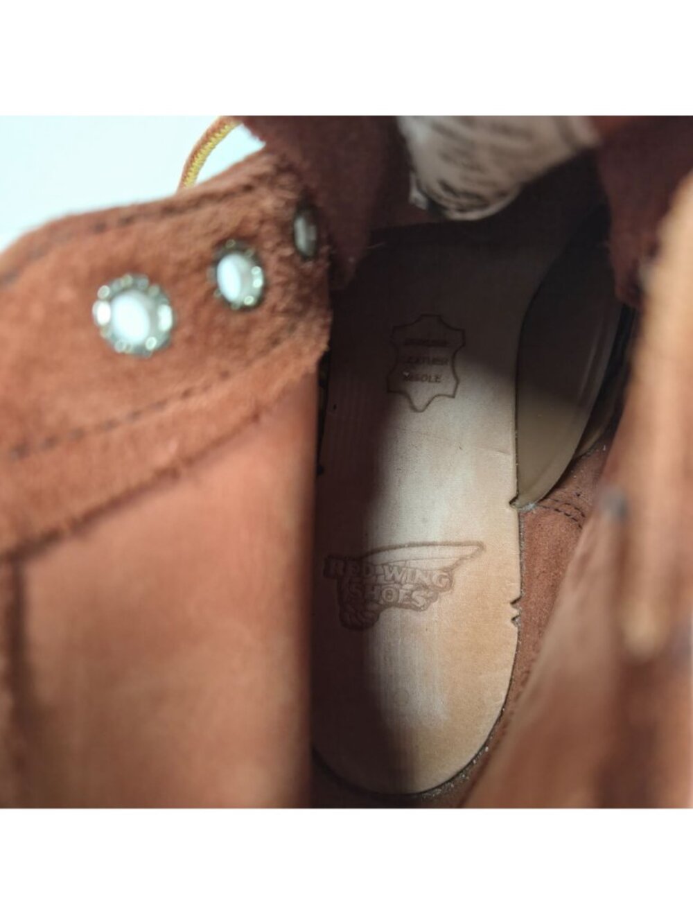 Red Wing 8813 Women's Brown Copper Suede Leather Boots US Size 4.5D Made In USA - Picture 10 of 12